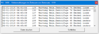PG3000 Protokolierung